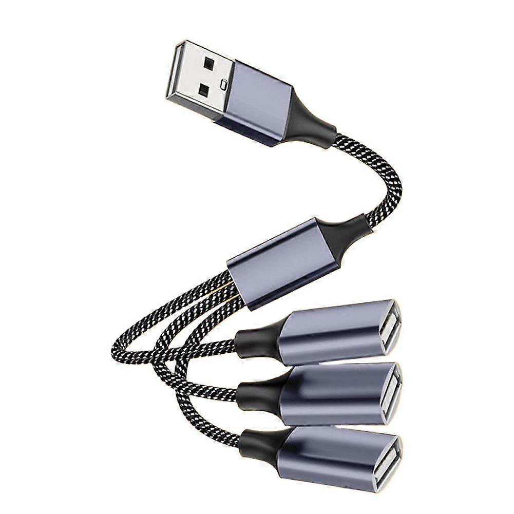 3-Port USB-C Hub Expander with Fast Charging and Data Transfer Metal Shell 30cm Cable for Office and Travel Use