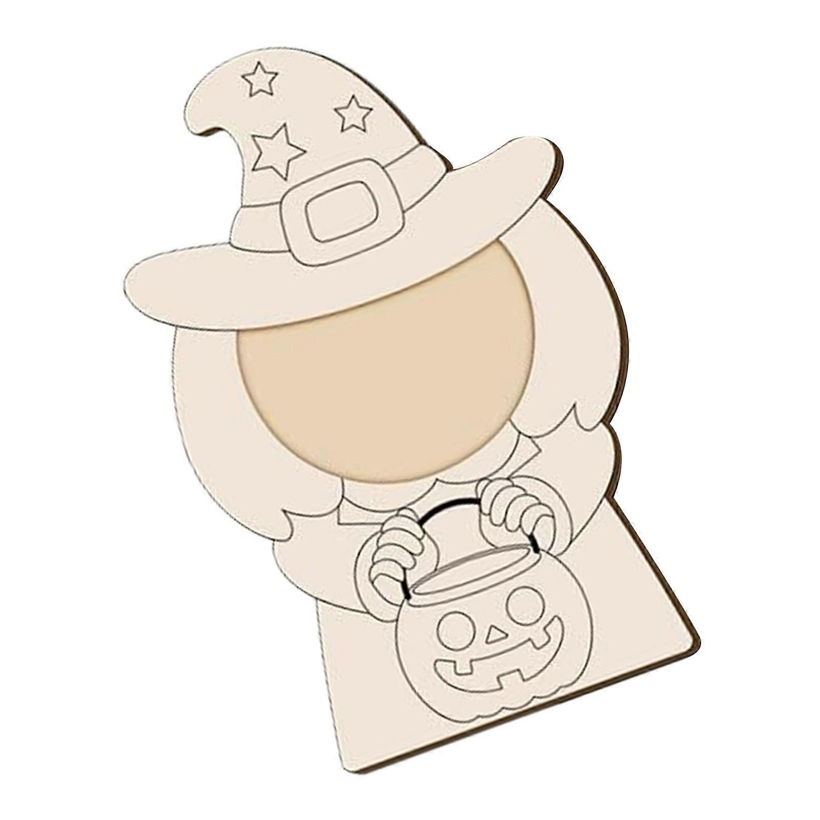 Halloween Photo Frame Craft Activity Wood Picture Frame Suitable for Children to Enhances Creativity and Motor Skills Multicolor