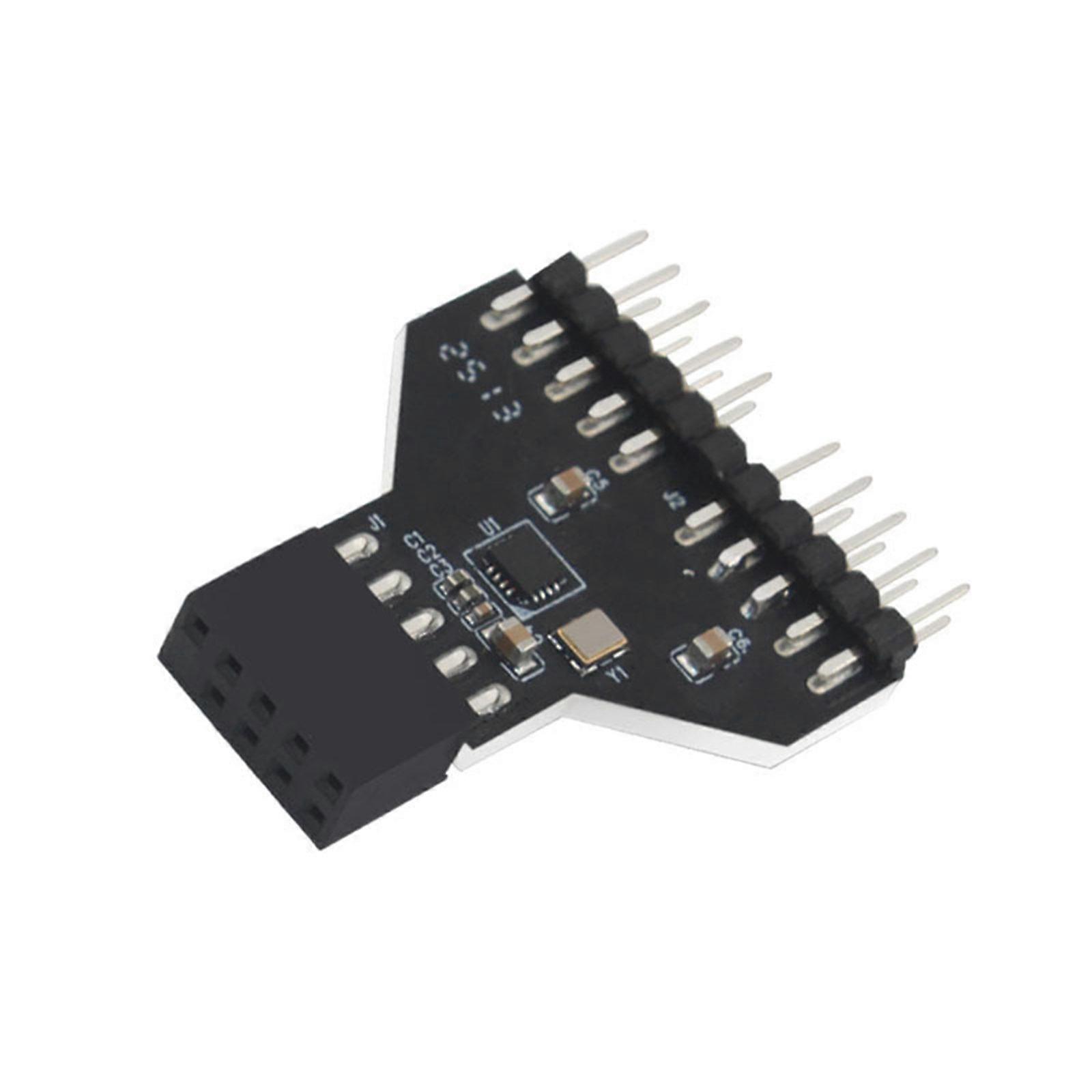 USB2.0 9Pin Motherboards Header Splitter Expansion Cable Double Port Interfaces For Enhances Peripherals Connectivity Multicolor