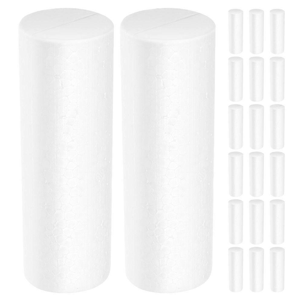 White Foam Cylinders Polystyrene Foam Rods for Carving and Decorating