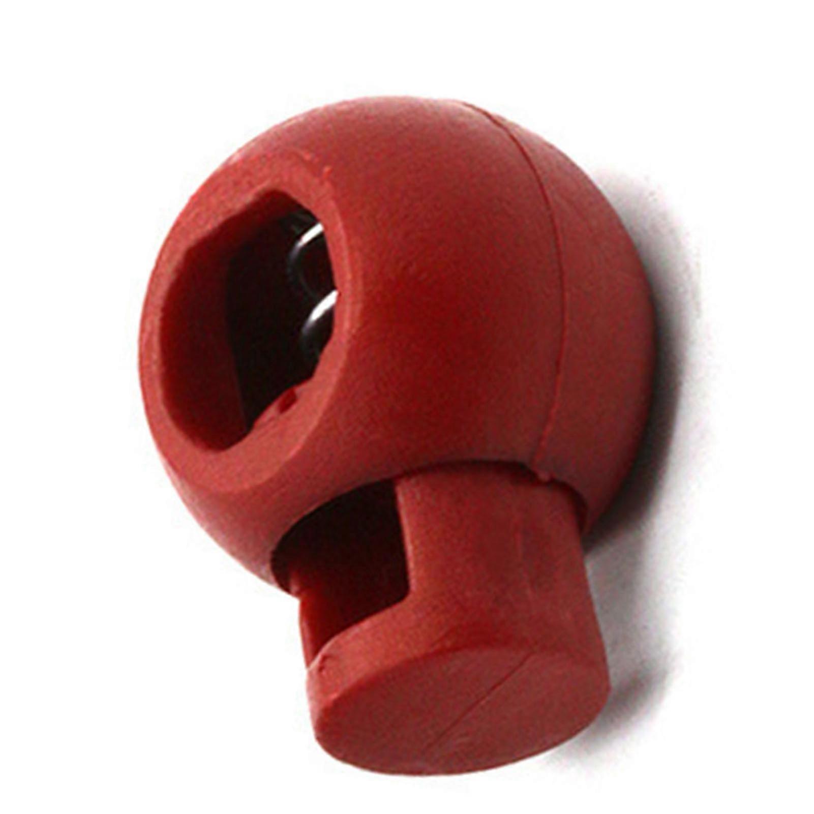 Spring Cord Lock Single Hole End Round Fastener Buttons Slider Toggle Stopper for Backpack Shoelace Sportswear Date Red