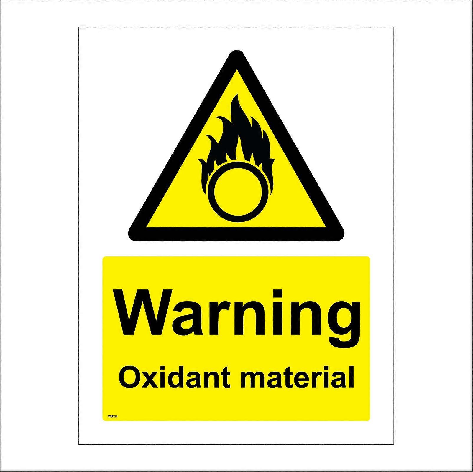 WS114 Warning Oxidant Material Sign with Triangle Fire Circle