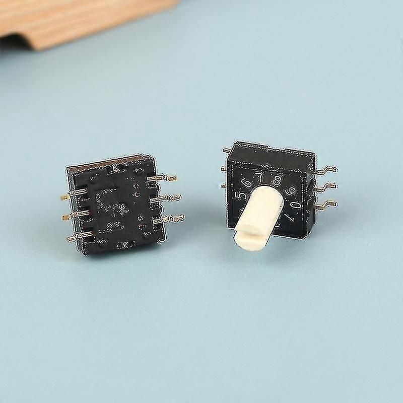2pcs Rm3haf-10 Rotary Dial Switch 10 0-9 Coding Switch Patch 3:3 With Handle