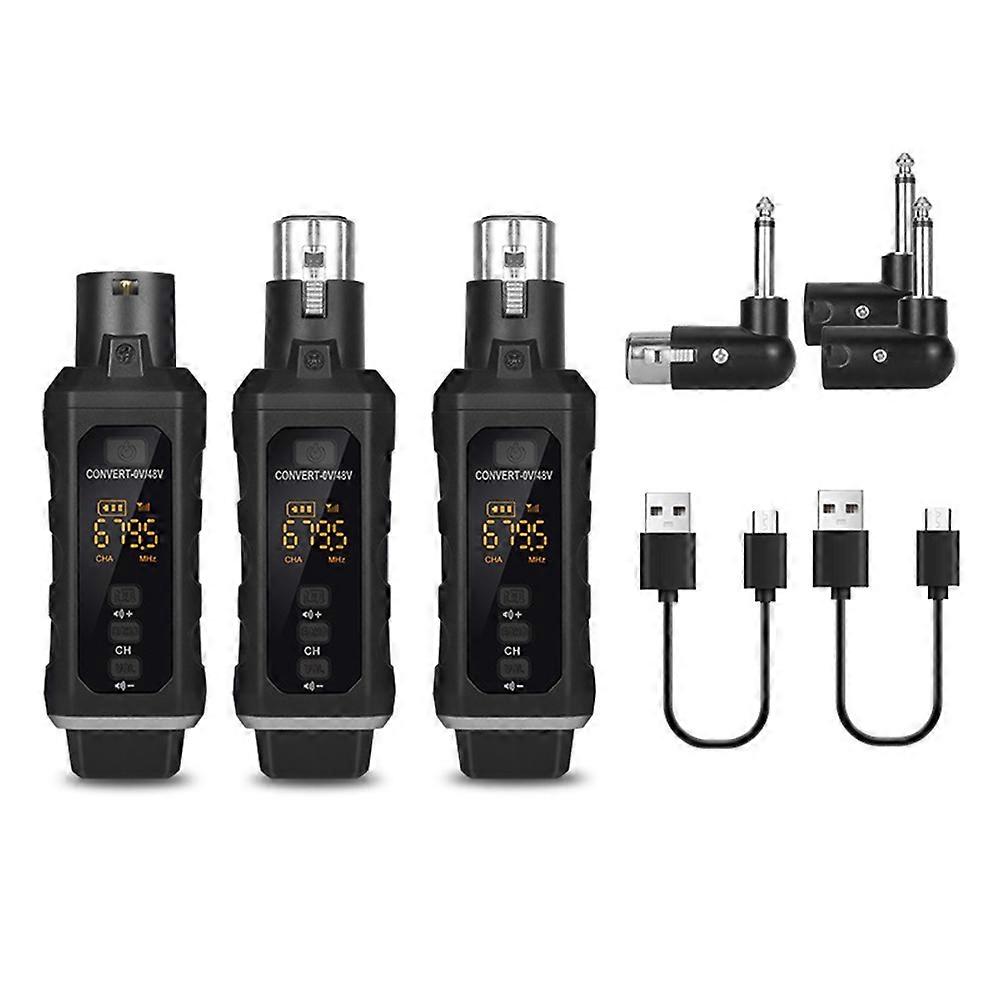 UHF Professional Microphone Wireless Converter XLR Transmitter Receiver for Dynamic Microphone Guitar Audio Mixer