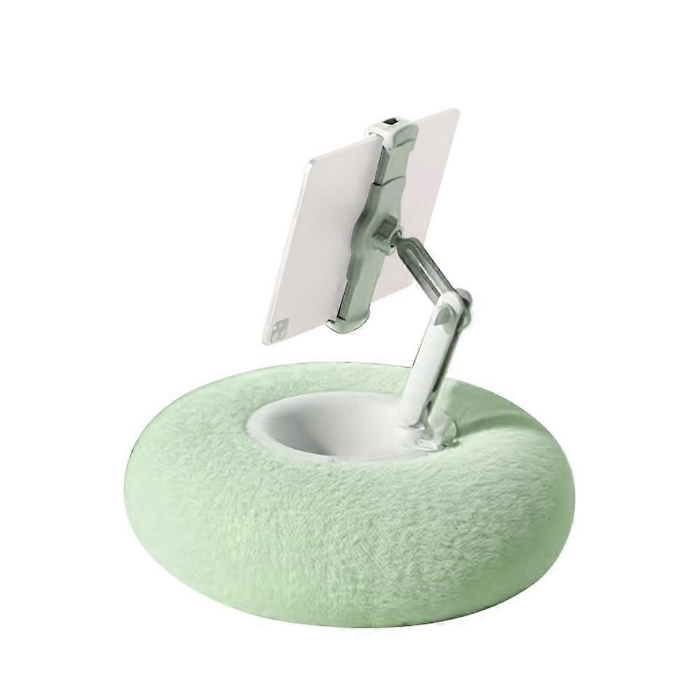 Pillow Phone Holder Plush Multi-Angle Adjustable Stand for Phone Tablet Foldable Soft Bracket with Stretchable Clip White Green Pink