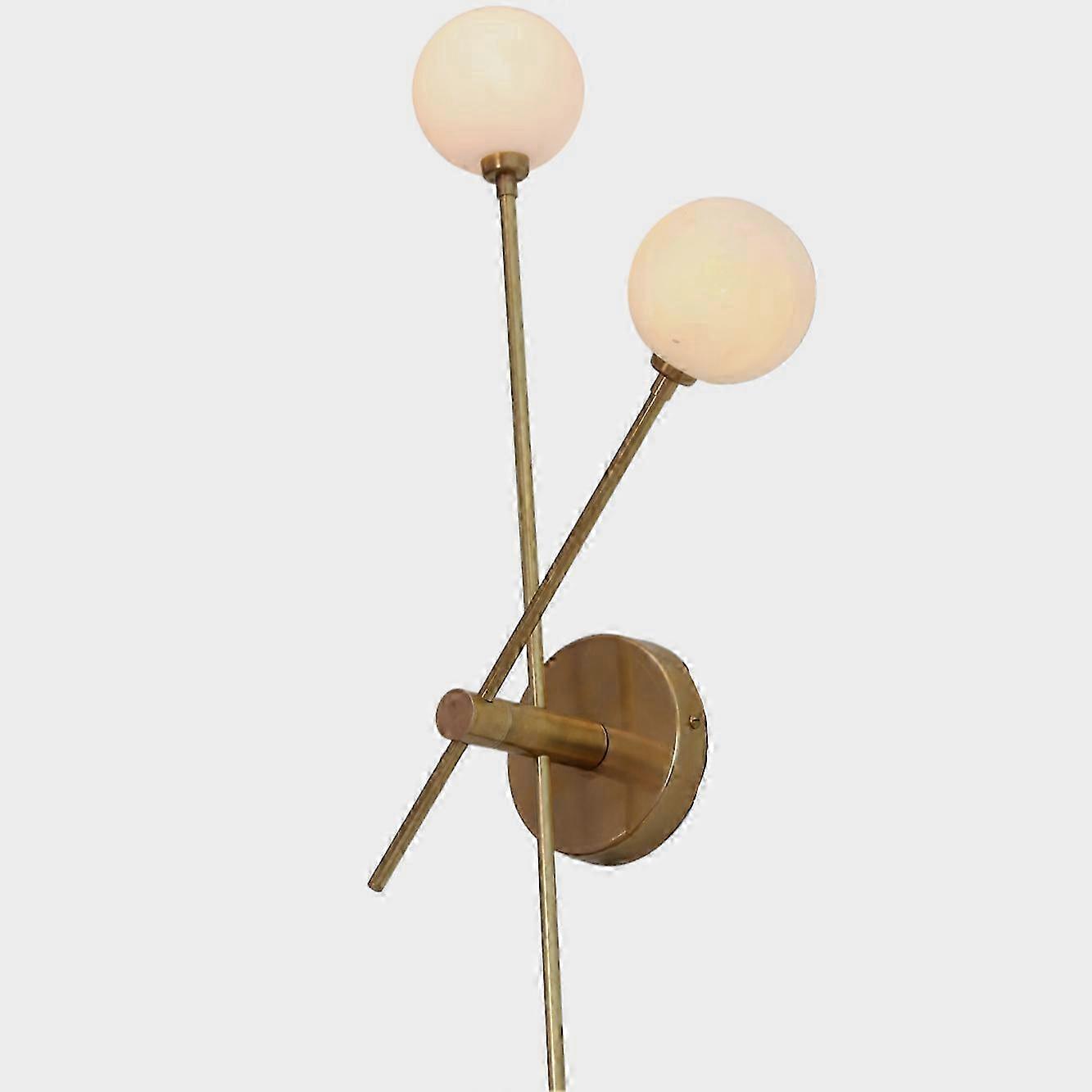Handcrafted Mid-century Raw Brass Wall Lamp & Globe – Aesthetic Lighting
