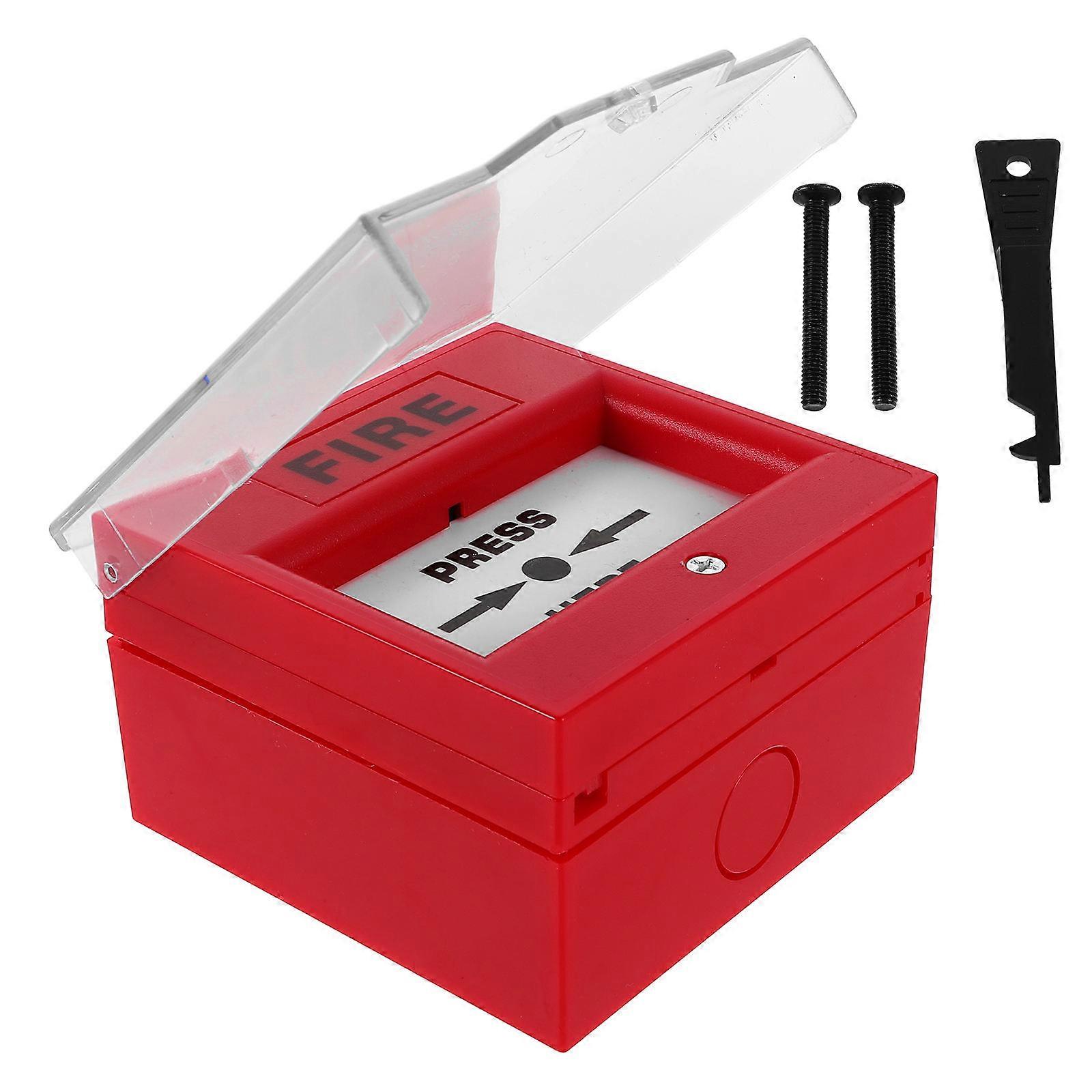 Broken Glass Fire Alarm Button for Electrical Control 2Pcs Red Plastic