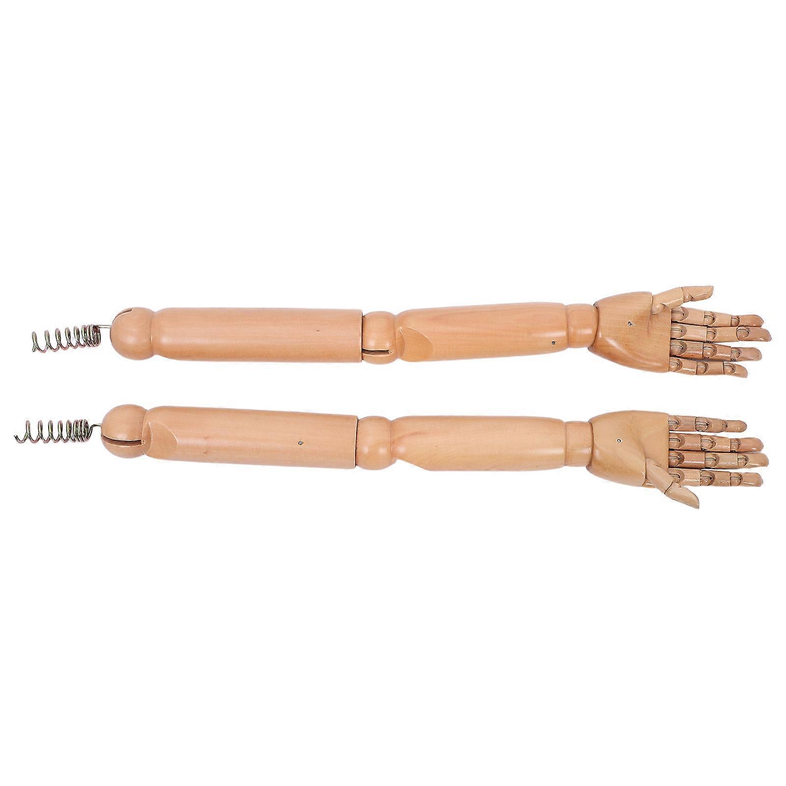 Realistic Wooden Mannequin Arm Replacement with Flexible Joints 1Pair for Art
