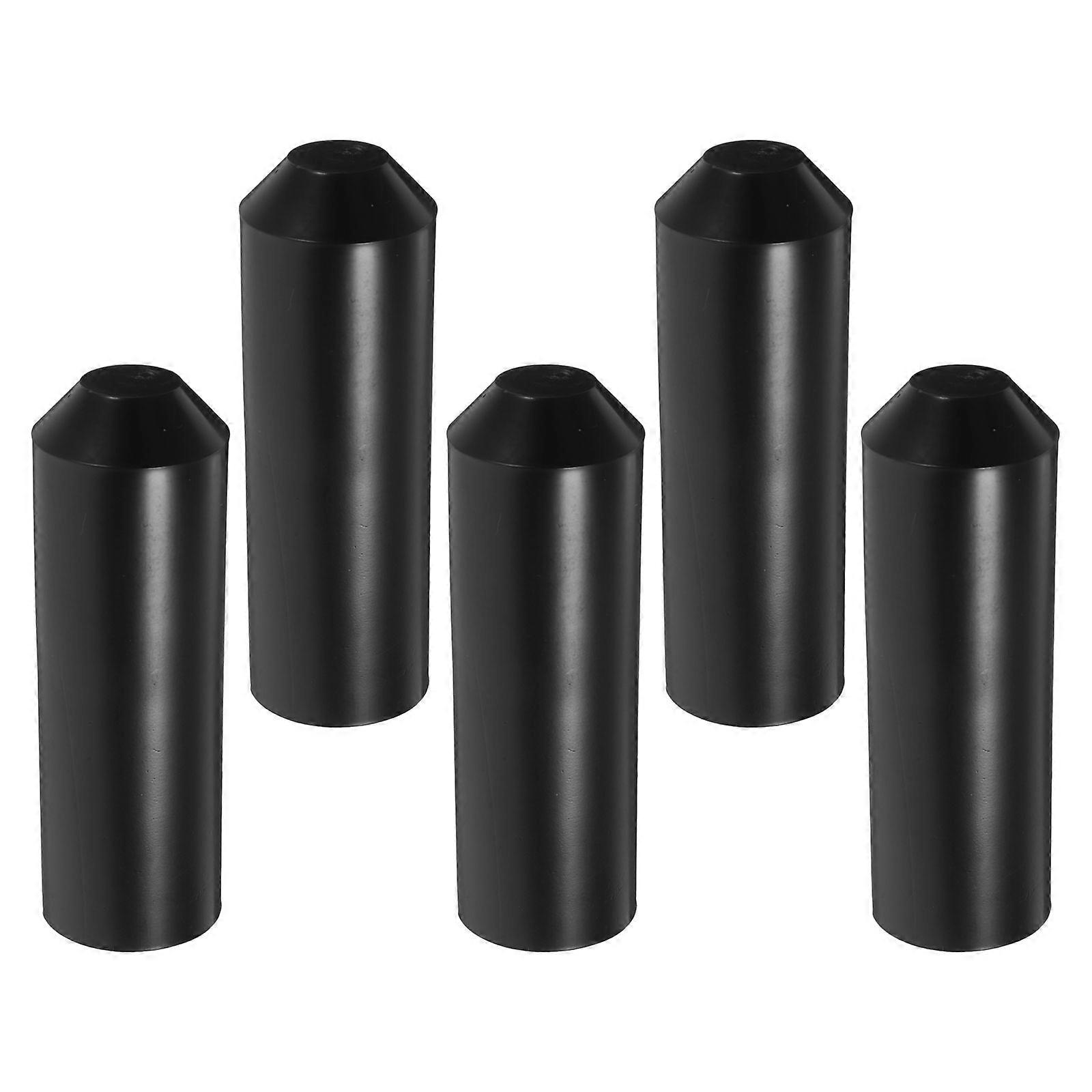 Heat Shrink End Cap for Cable Insulation 5Pcs Outdoor Black Polyethylene