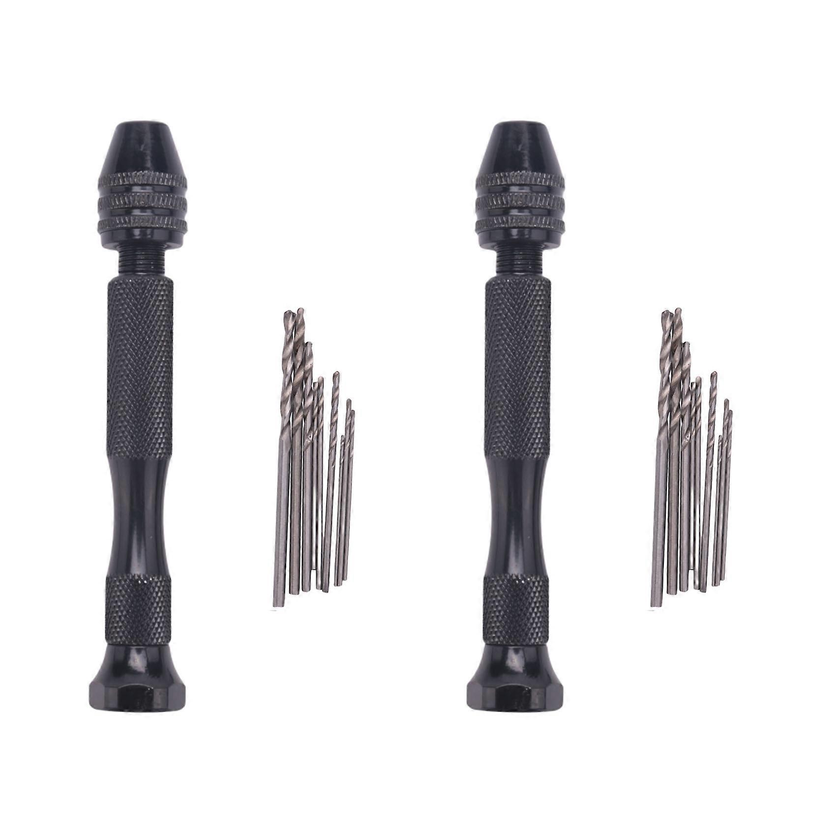 Miniature Drill + 20Pcs Mini Micro-Drill Bit Set with Keyless Chuck, Pearl Hand Drill