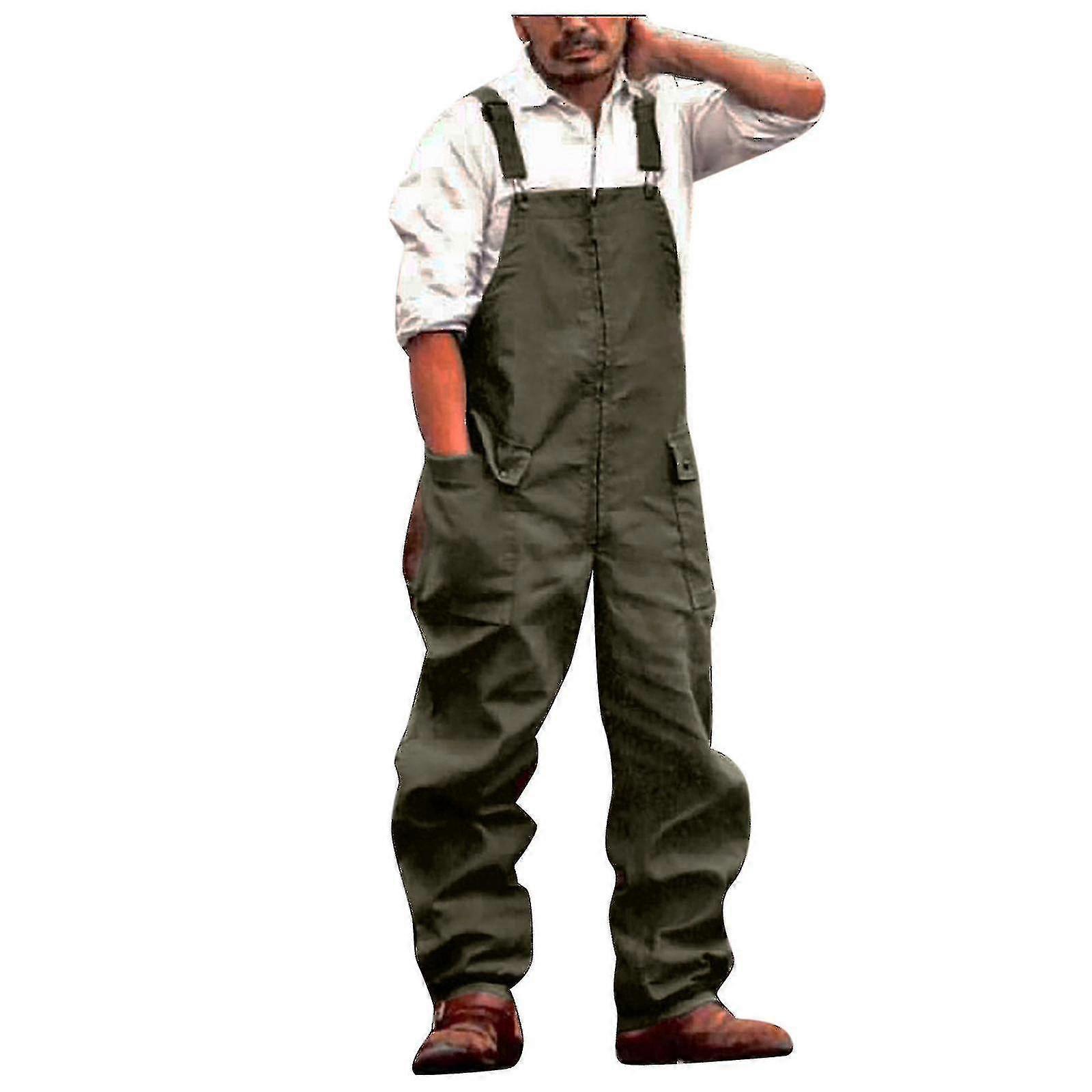 Retro Style Overalls for Men - Loose Cargo Pants Large Size Casual