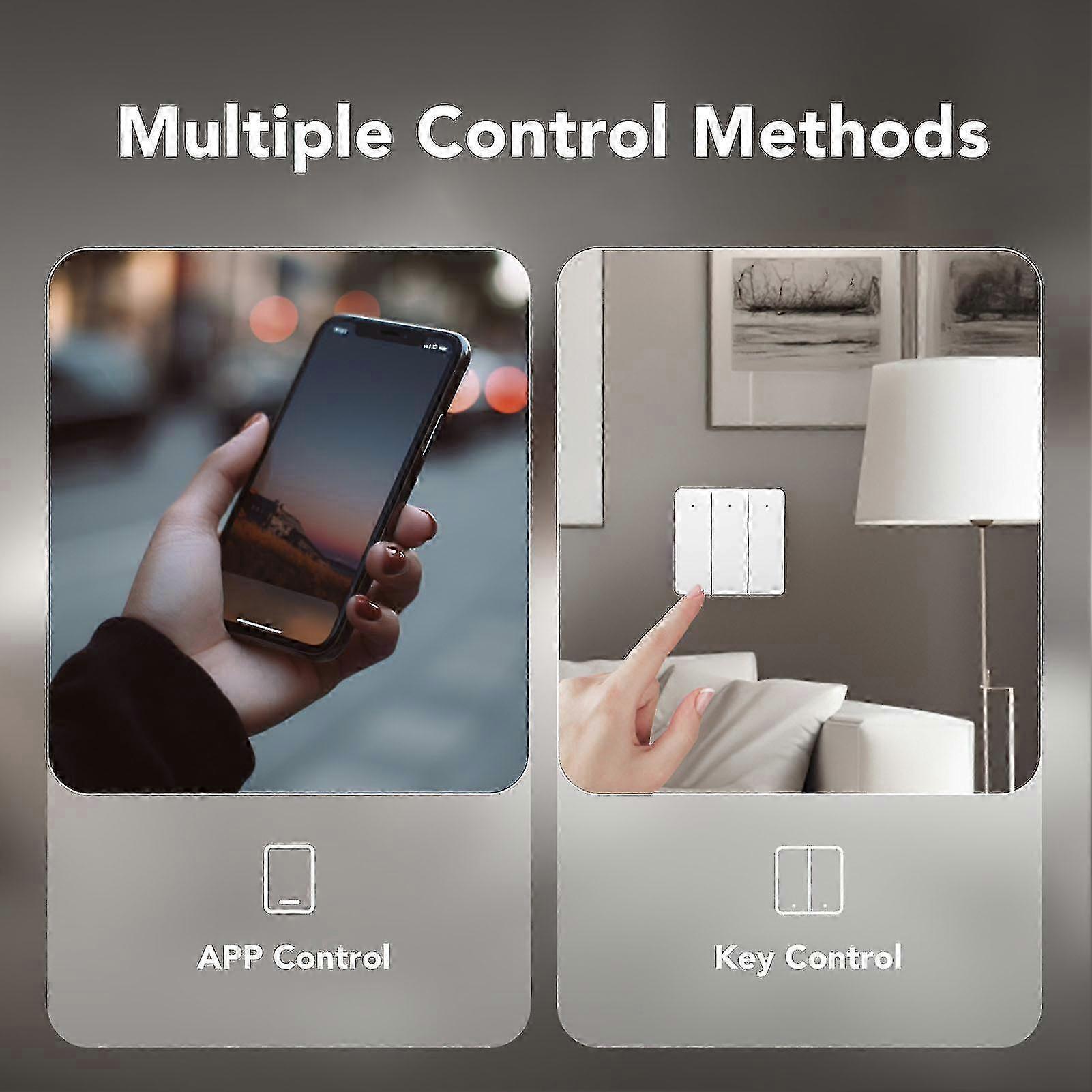 Self-Powered Wireless ZigBee3.0 Light Switch for Home Remote Control & Timing Schedule