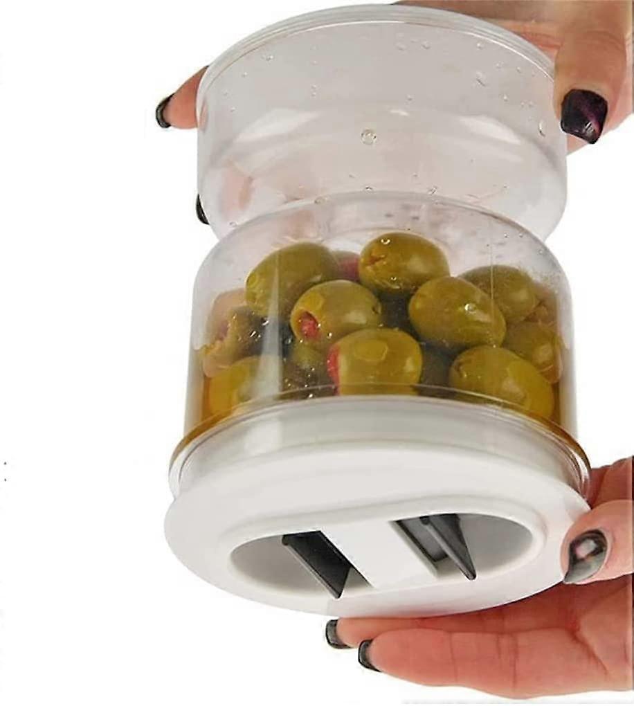 Hourglass Pickle Jar with WetDry Separation and Airtight Lid for Olive Storage BPA