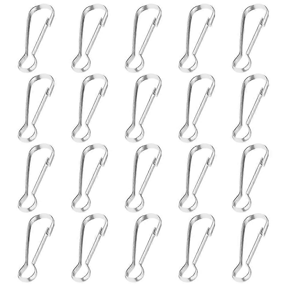 Flagpole Spring Hooks Stainless Steel for Reliable Flag Hold 20Pcs Silver Clips