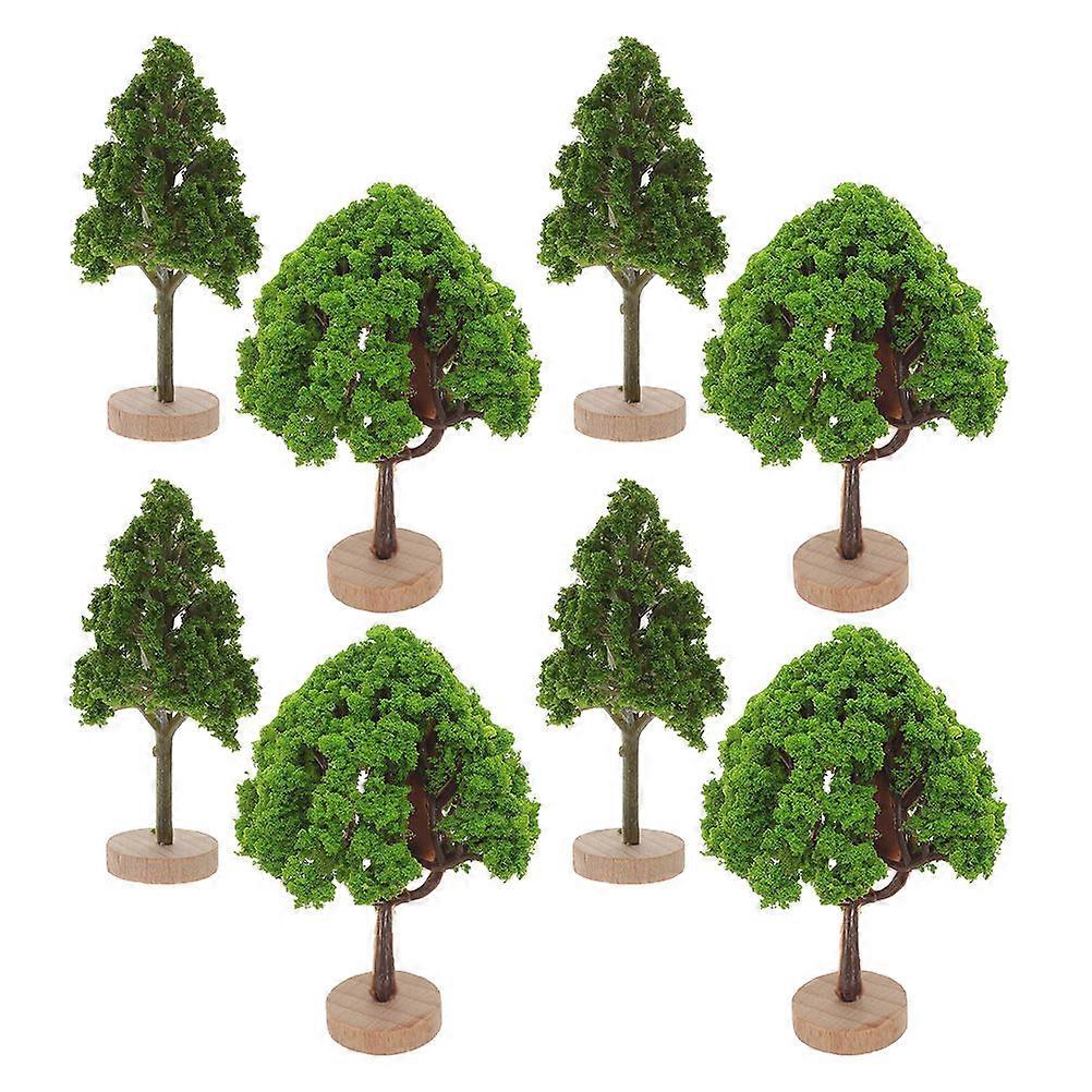 Green Miniature Model Tree for Sand Table Scenery DIY 8Pcs Set