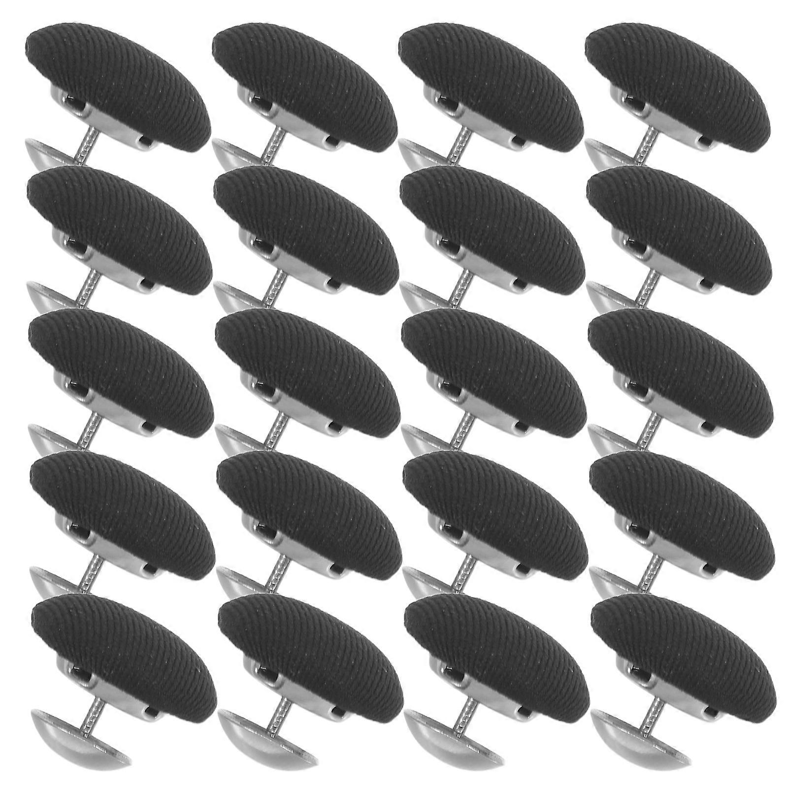 Durable Round Metal Buttons for Hat Snap Replacement 80Pcs No Sew Black