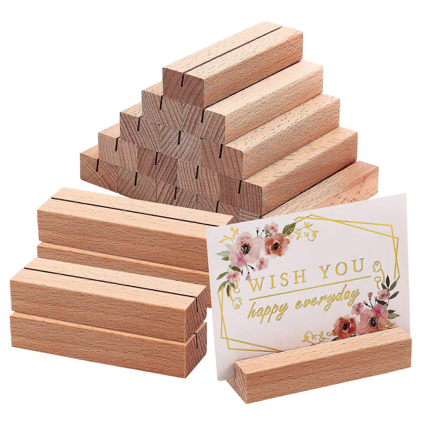 Wooden Table Number Holders for Display Use 20Pcs Stable Card Holders