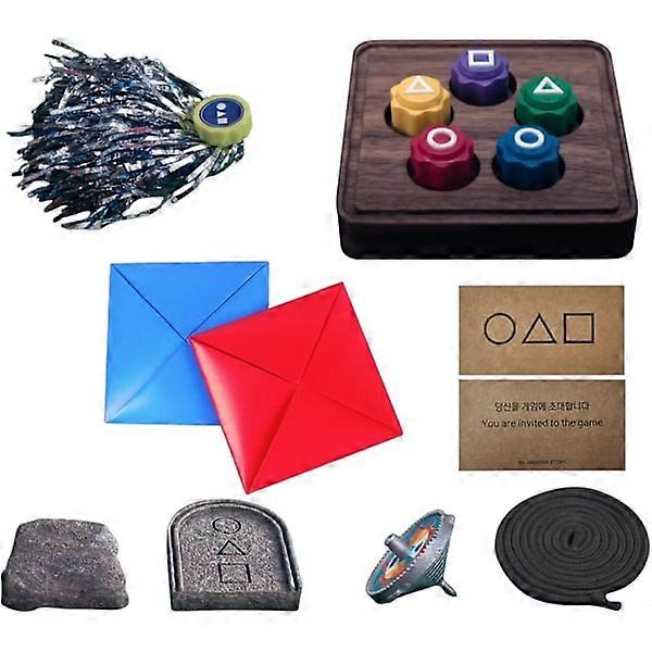 Squid Game 2, Korean Traditional Game, Korean Folk Game Set – Jack Stone Game Set Inspired by Squid Game 2 (9pcs+Bass)