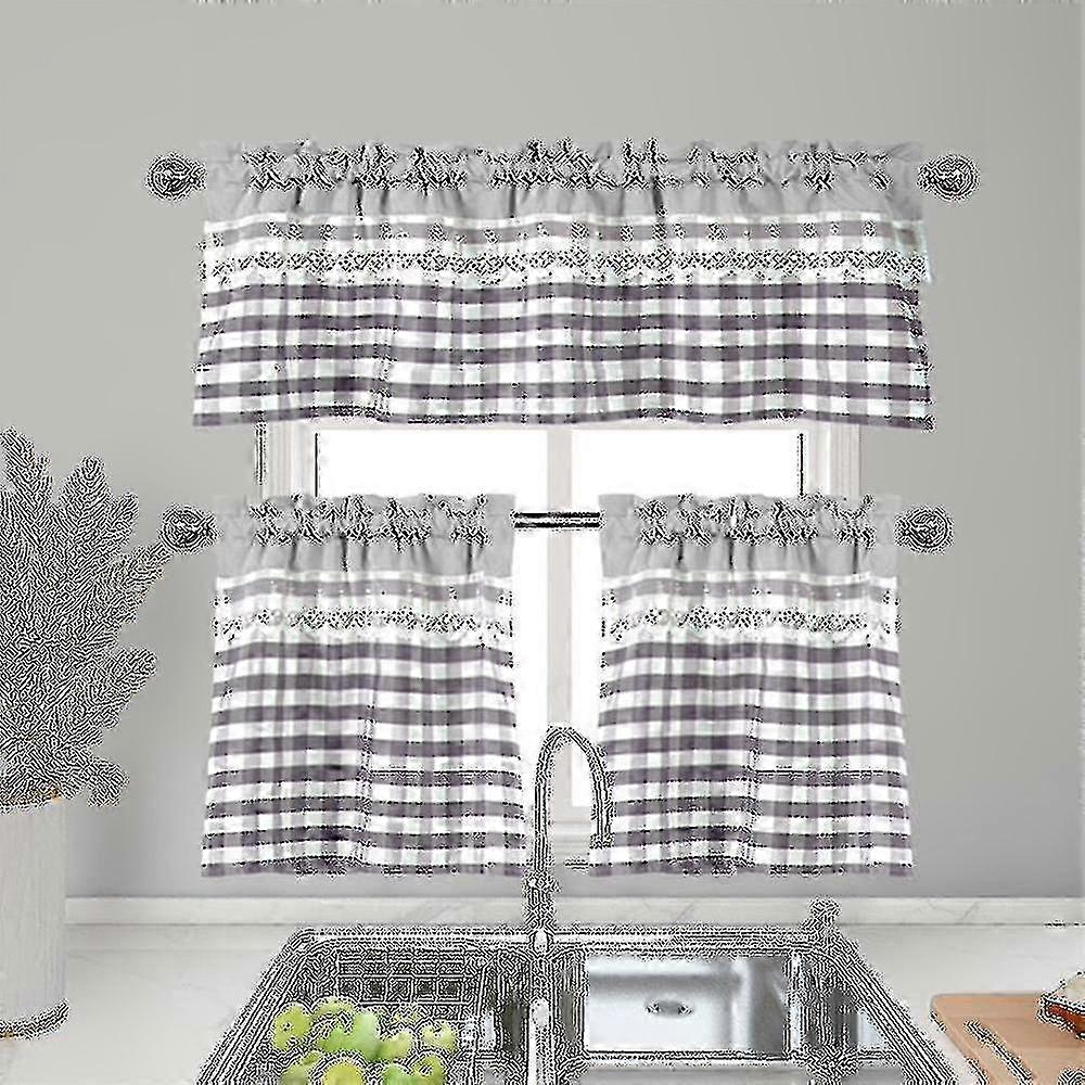 Kitchen Window Drapes for Decor, Cafe Curtains with Valance Topper
