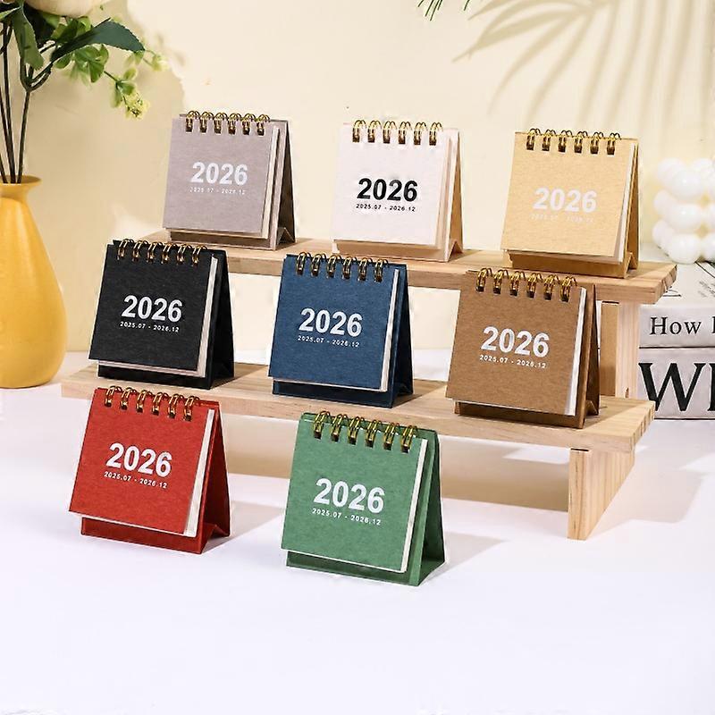 Portable Simplified Mini Calendar 2026 Unprinted 180�� Page Flip Desktop Ornament Check-in Plan Style Calendar