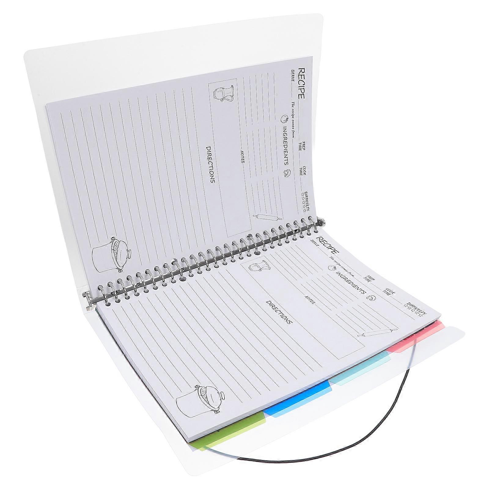 Household Recipe Planner Notebook for Office with Binding Circles