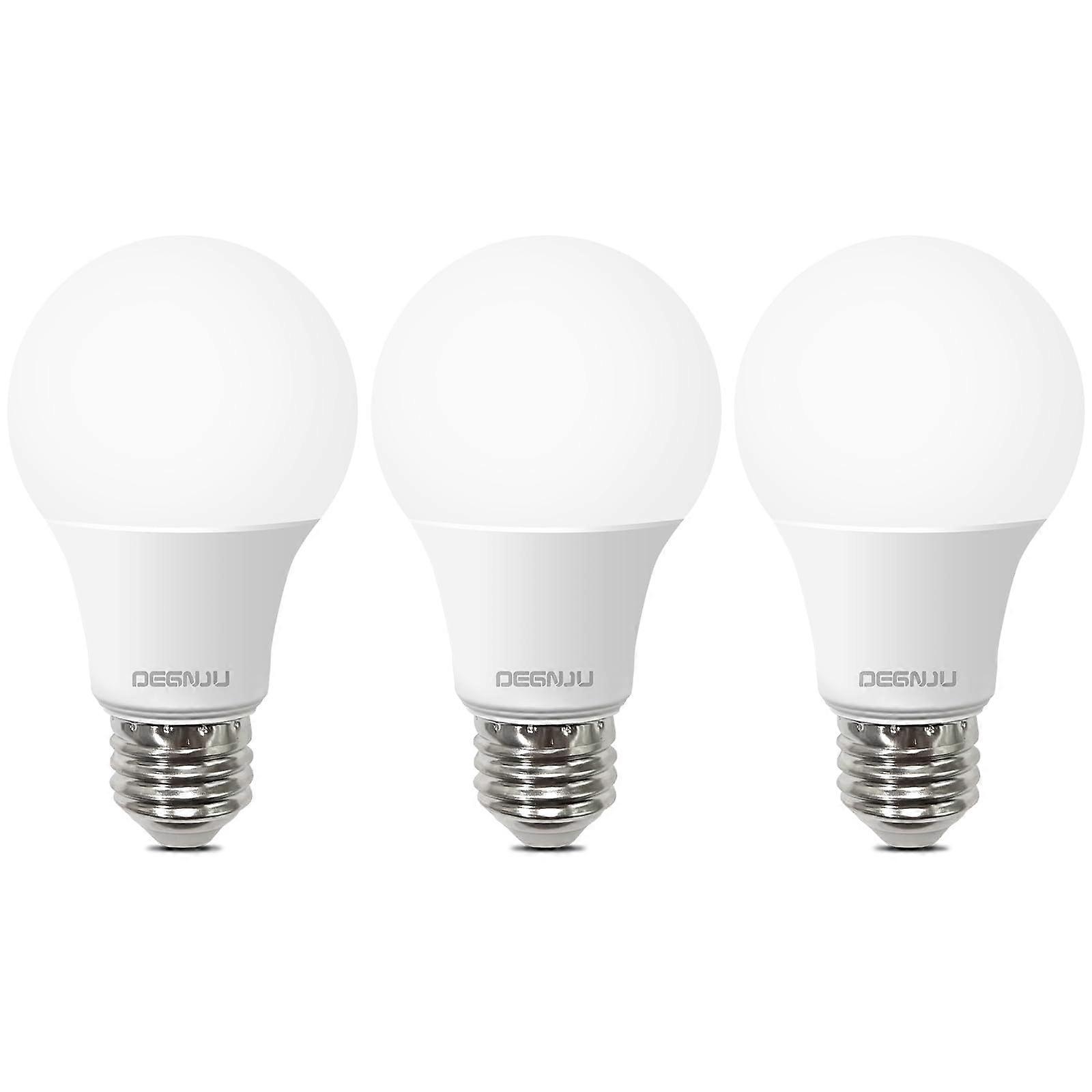 A19 LED Light Bulbs 60W Equivalent Soft White 2700K E26 Base Energy Saving Long Lifespan 3 Pack
