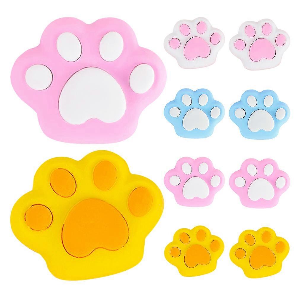 Cat Paw Shaped Pencil Erasers for Students Mini Erasers 10Pcs Assorted Color