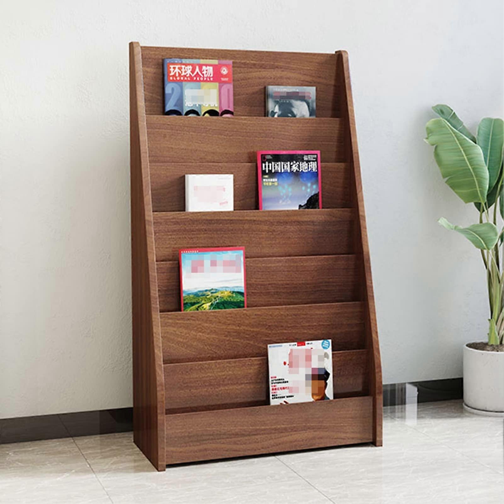 Wooden Magazine Rack with Large Capacity A4 Brochure Holder for Home Office Store Display