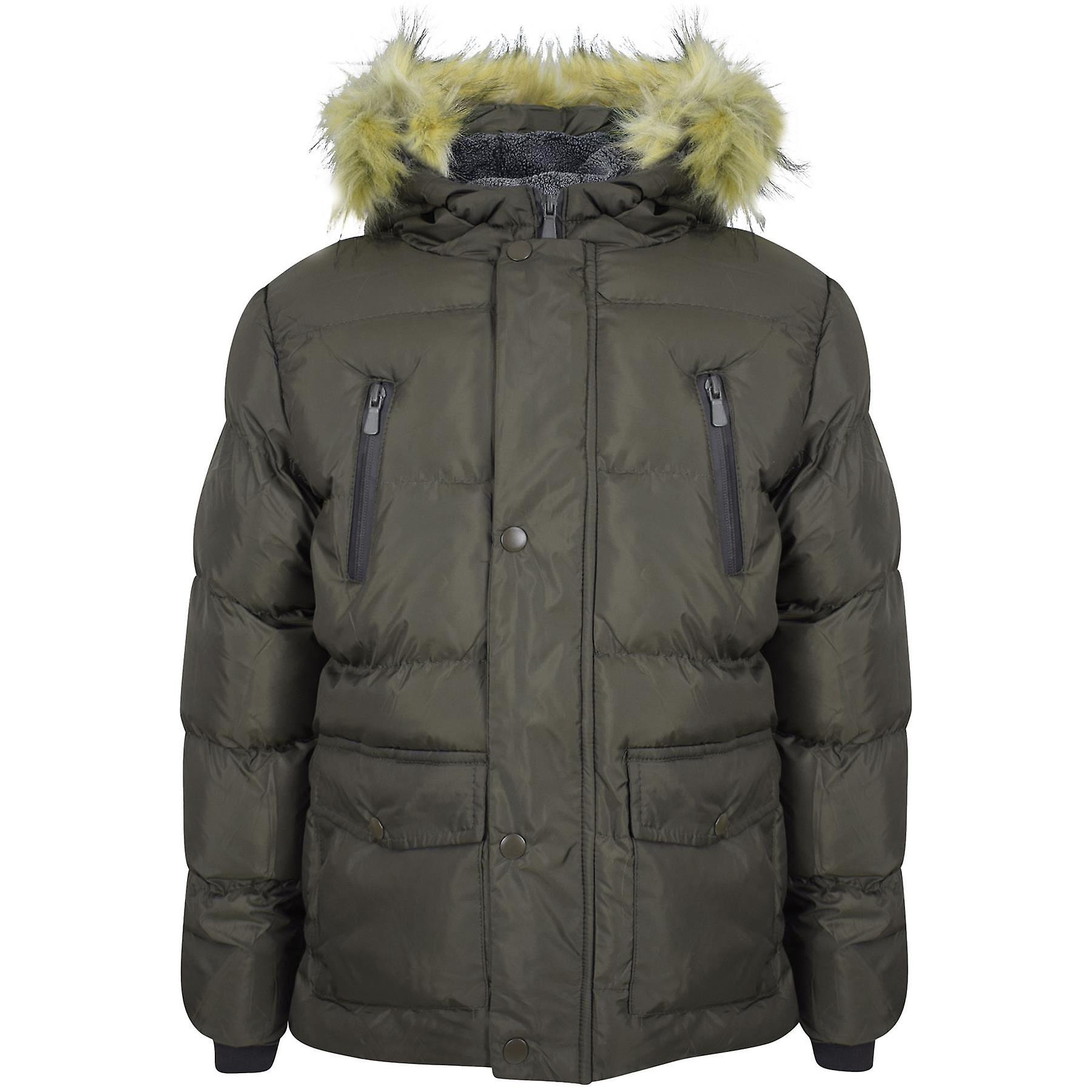 Boys Hooded Fleece Puffer Jacket Bubble Coat