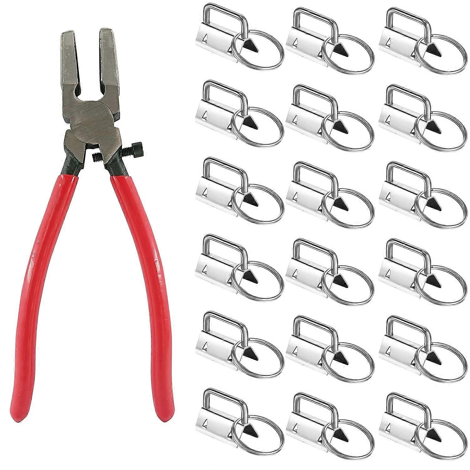 41 Sets Key Fob Hardware and Glass Running Pliers, Complete Installation Kit with Ergonomic Grip