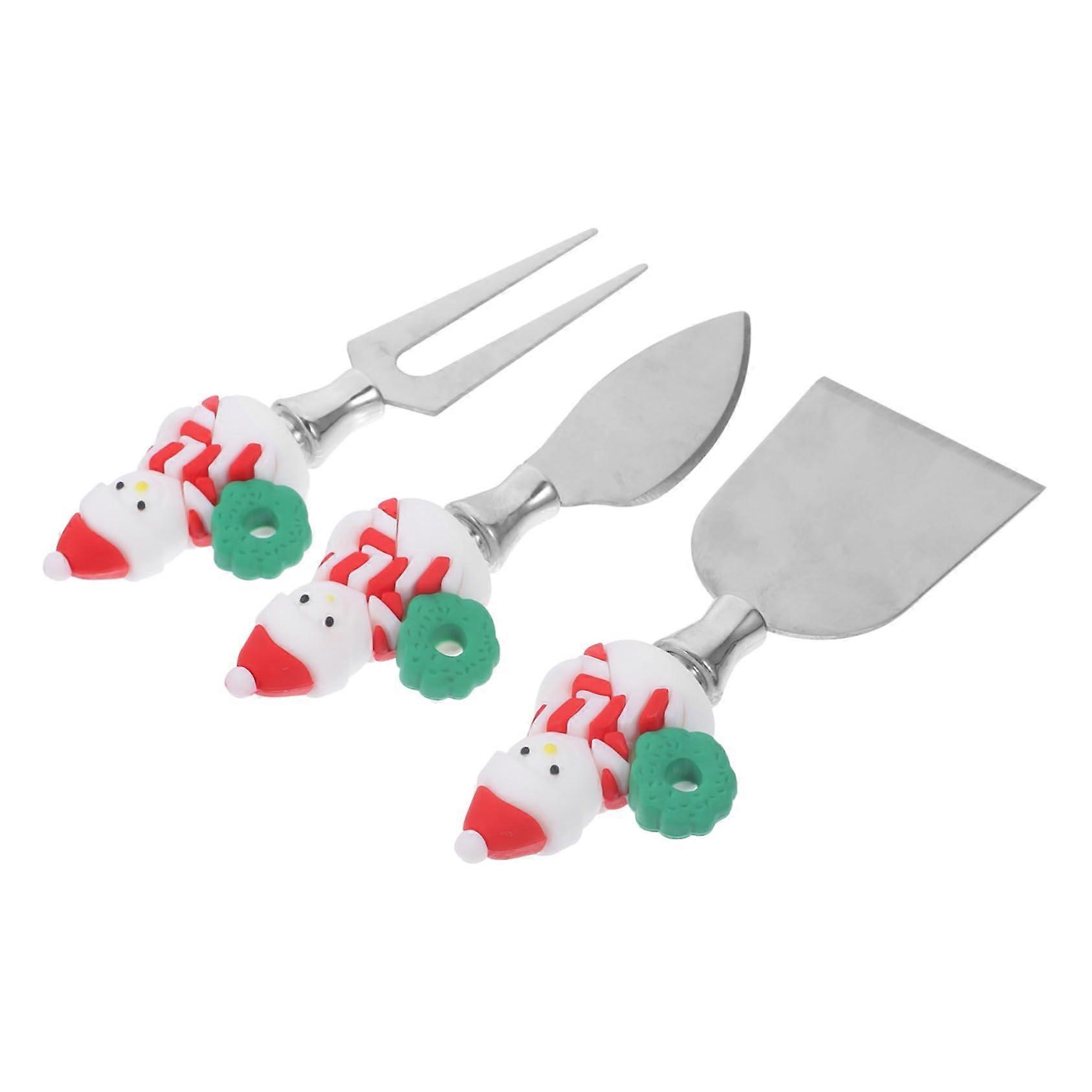 Cheese Slicer and Fork Set with Ergonomic Grip, Durable Multicolor Tools for Holiday Entertaining