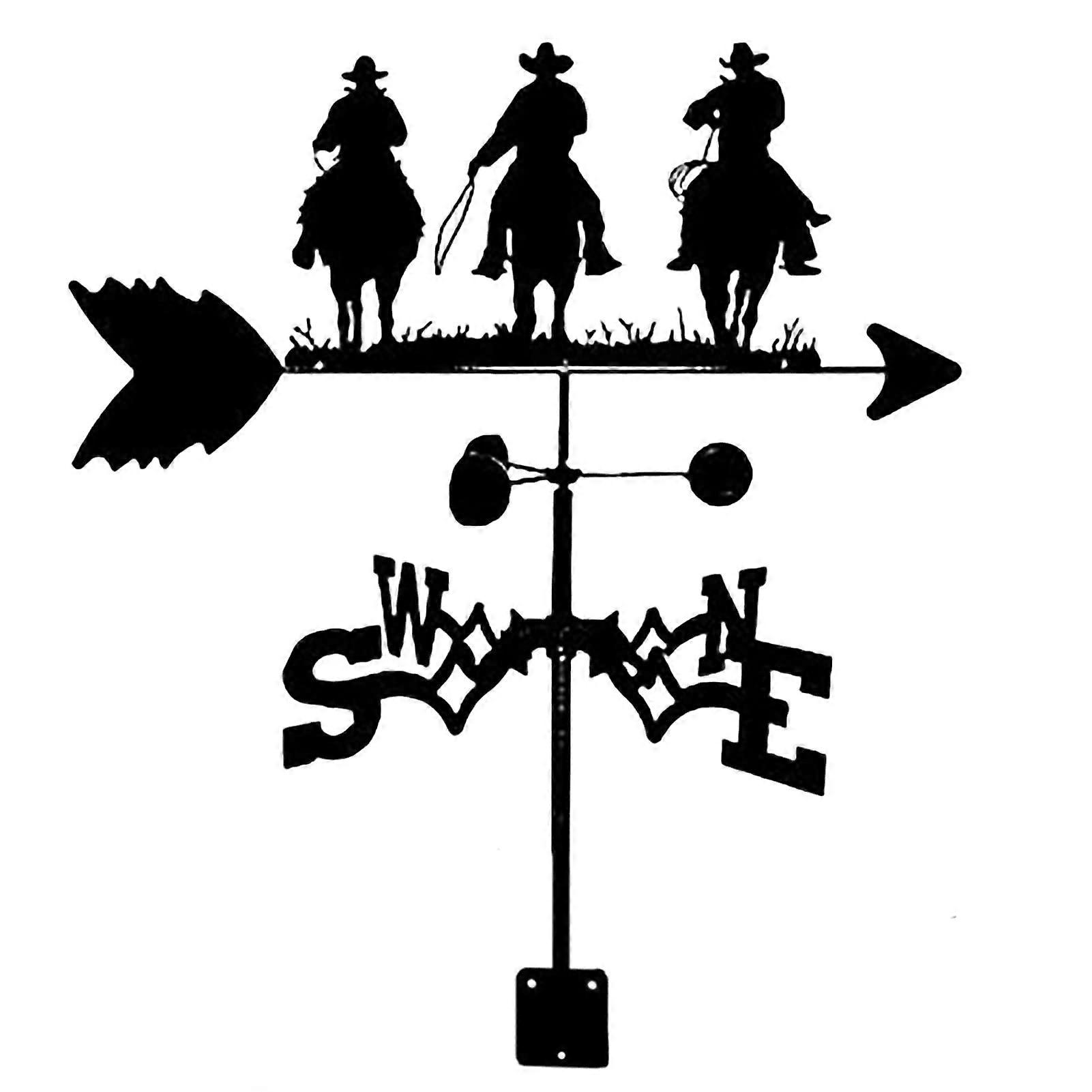 Garden Weathervane Rustproof Metal Wind Direction Indicator with Outdoor Mounting Bracket