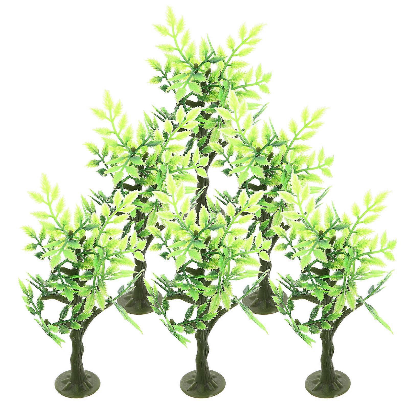 Craft Trees For Projects Landscape Enhancement Green Plastic Trees For Sand Table 6Pcs