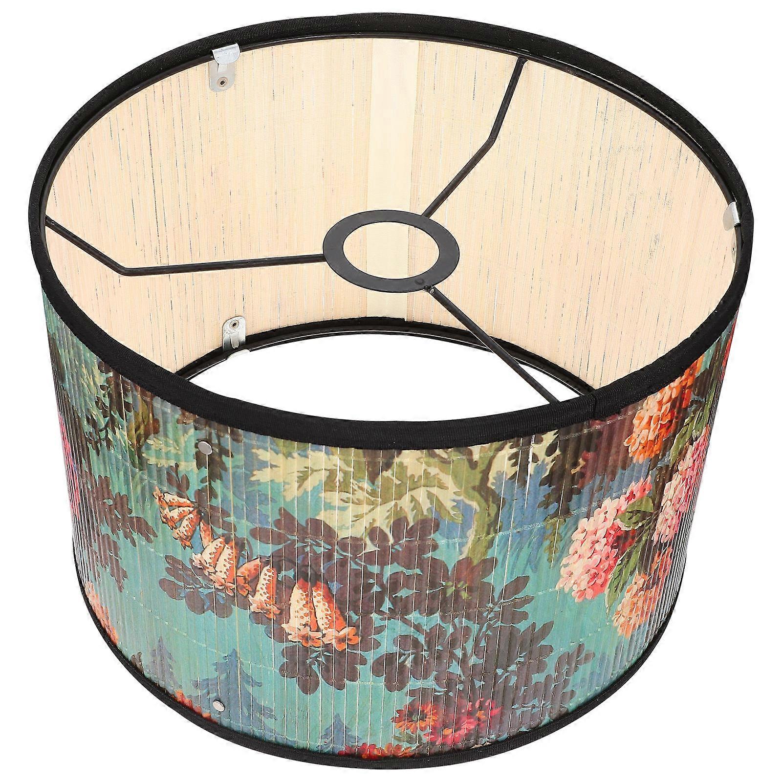 Flower Pattern Lampshade Bamboo Ceiling Light Cover for Home Decor