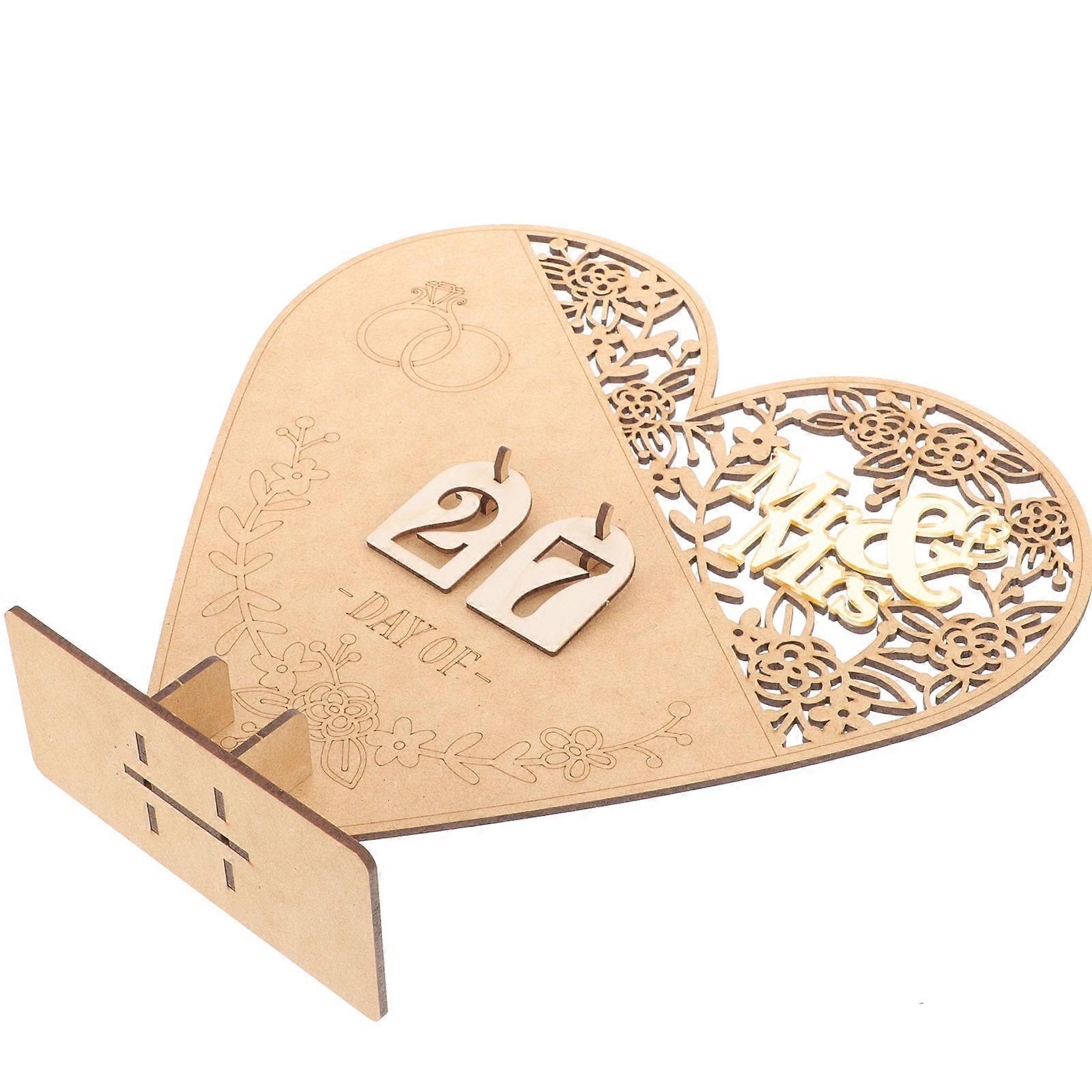 Wedding Advent Calendar Wooden Wedding Countdown Calendar Decorative Set