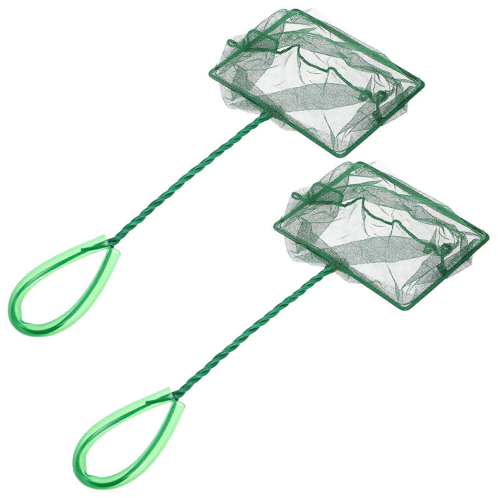 Fish Net for Aquarium Cleaning 2Pcs Green Fine Mesh
