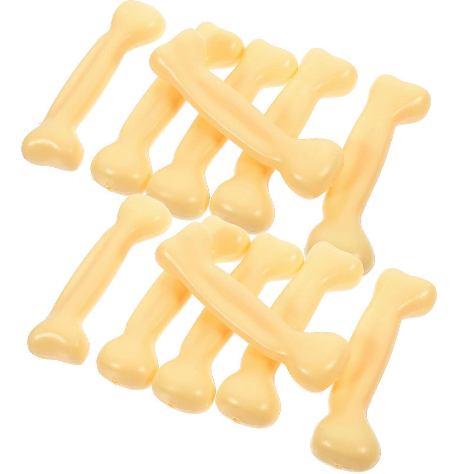 Khaki Halloween Bone Props Fake Bone for Decor 12Pcs Plastic Models
