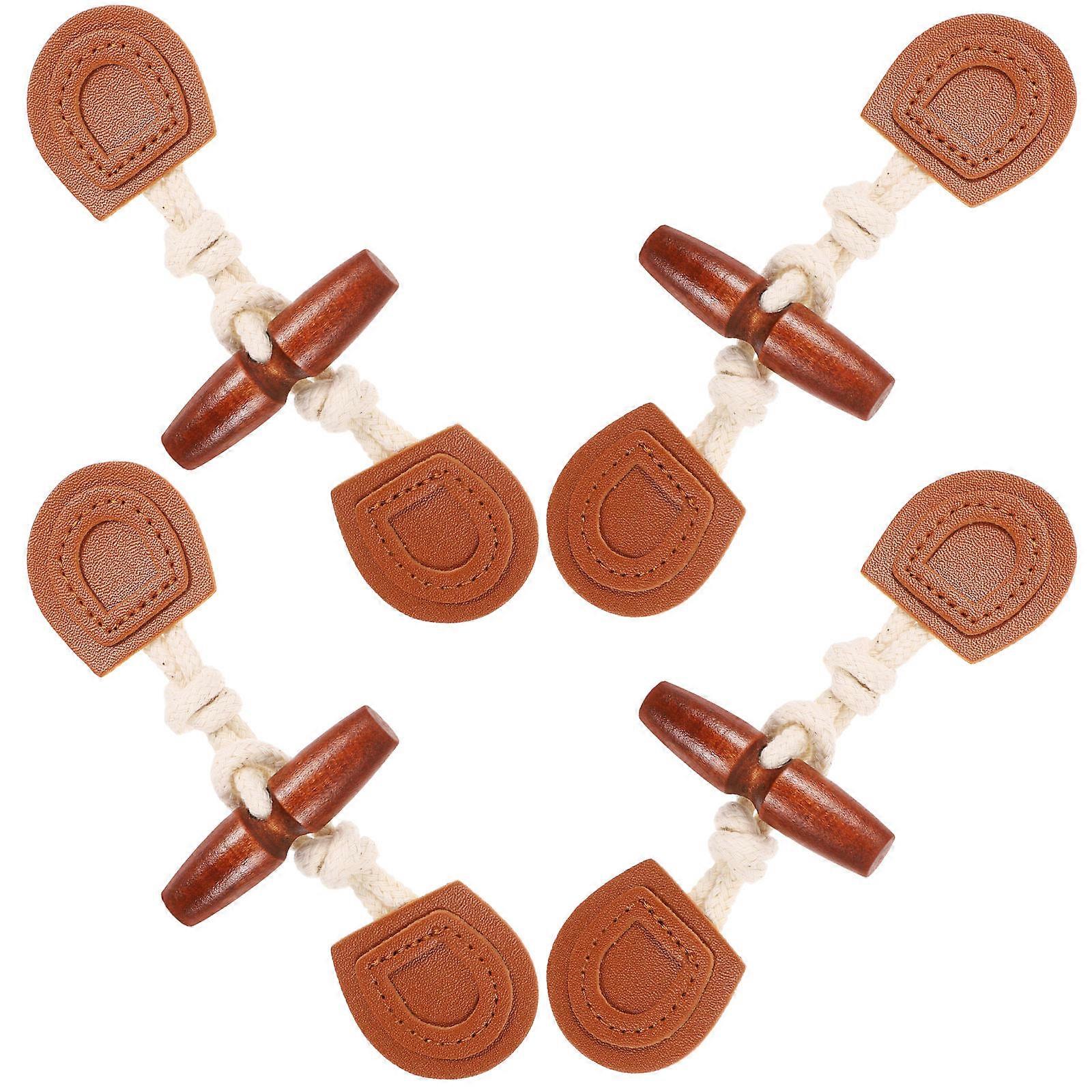 Cowhorn Toggle Buttons Replacement Coat Sewing Buttons for 4Pairs