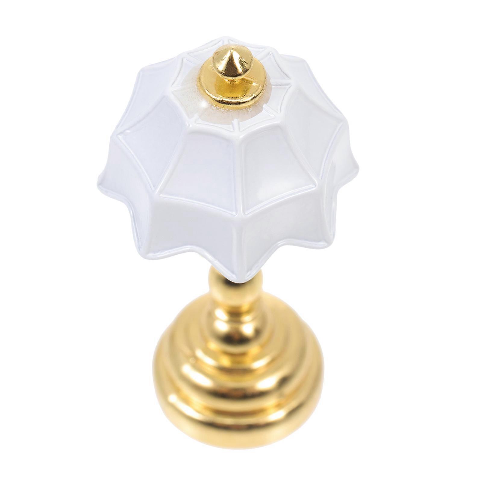 Mini Lamp Mini Bedside Light for Decor 1Pcs Golden Iron Miniature Model