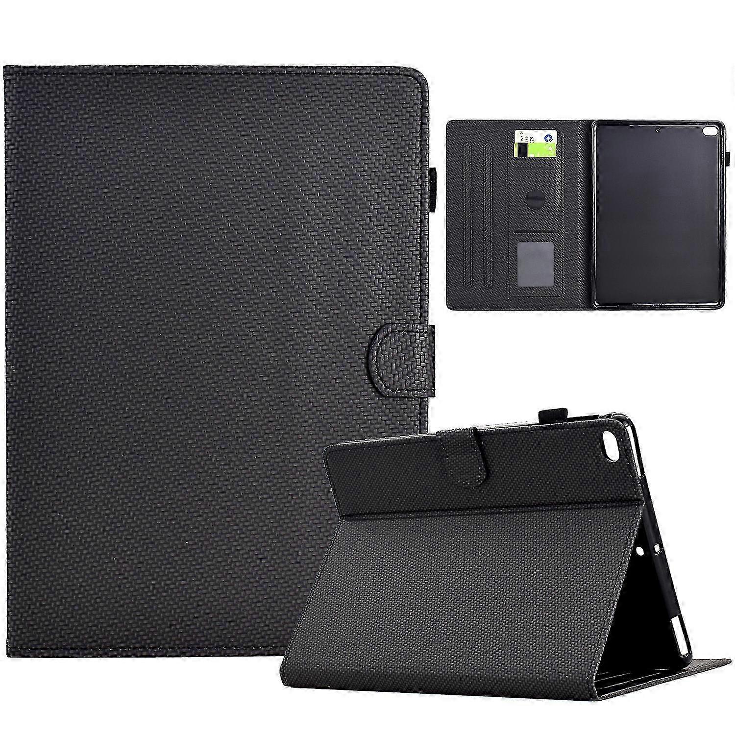 2026 Solid Color Fiber Texture Smart Tablet Leather Case