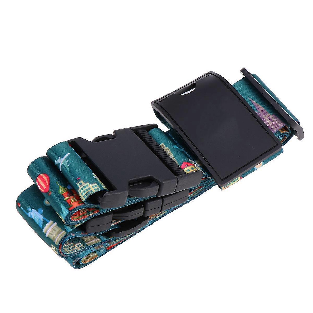 Luggage Belt for Security with 2Pcs Adjustable Cross Suitcase Straps