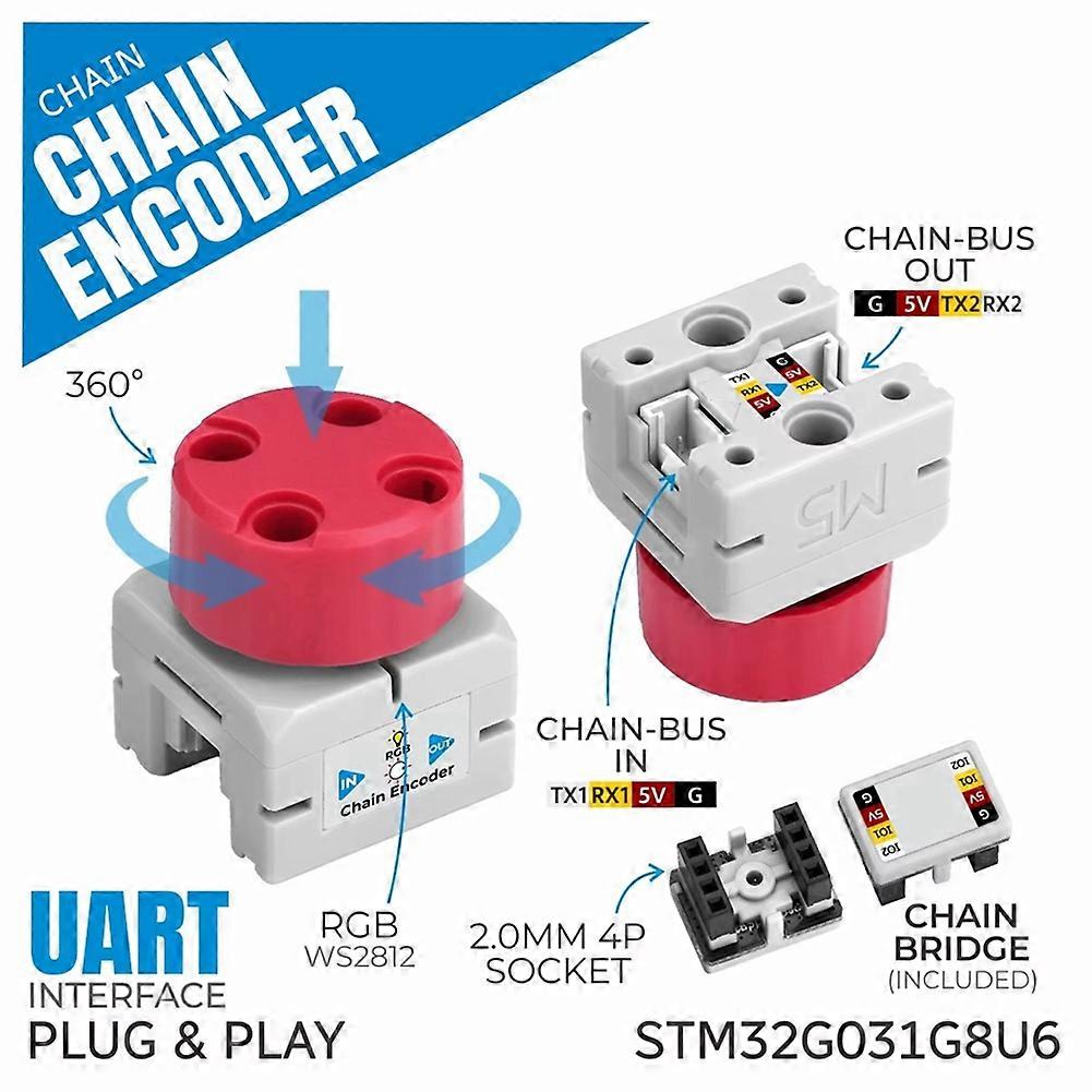 Chain Encoder Rotary Encoding Input Node Module Integrated AB Knob Encoder Programmable RGB LED HY2.0-4P Interface