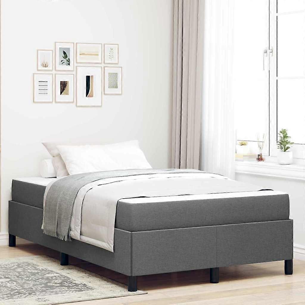 Boxspringbett Dunkelgrau 120 x 200 cm Stoff