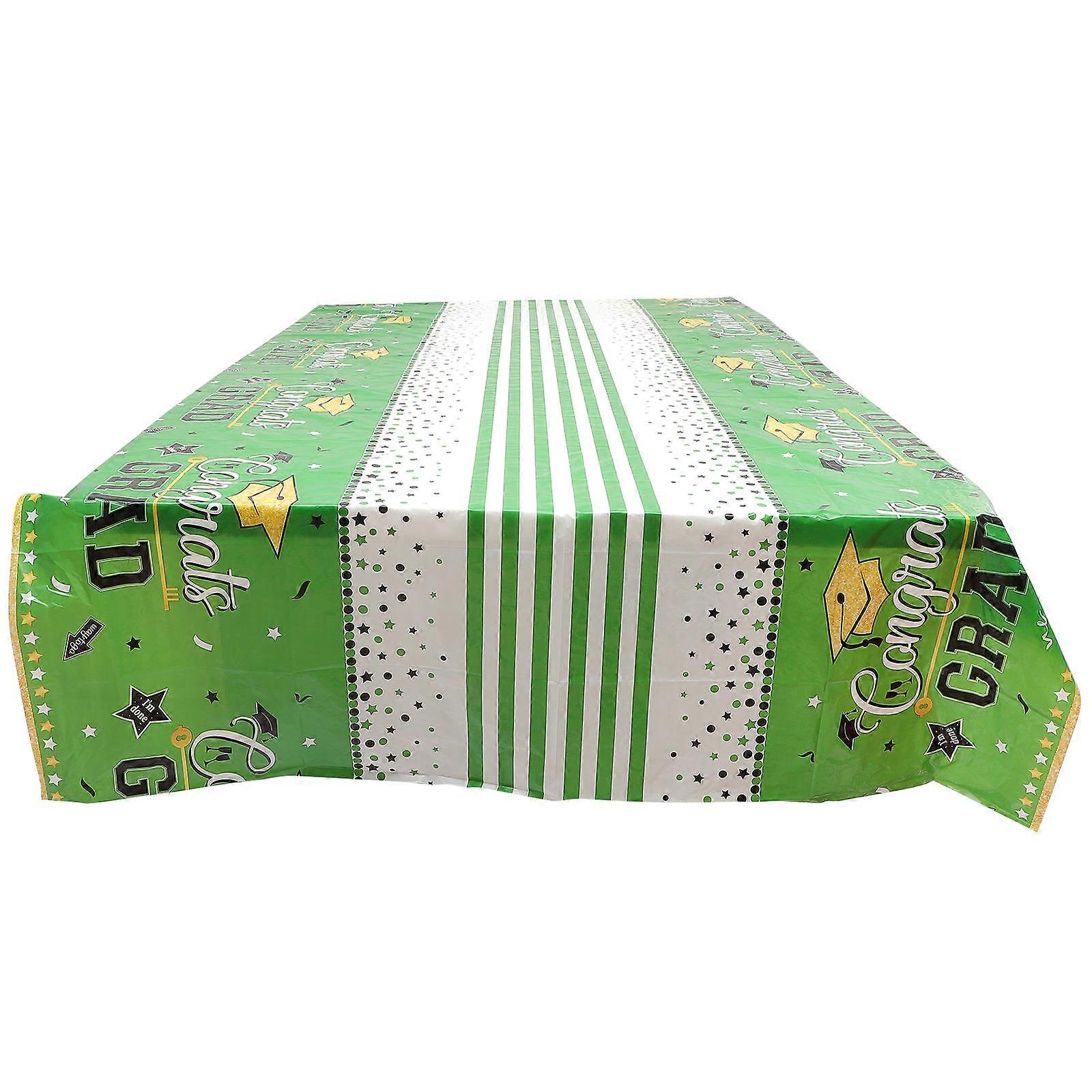 Green Decorative Graduation Tablecloth for Table Use 4Pcs Party Cloth