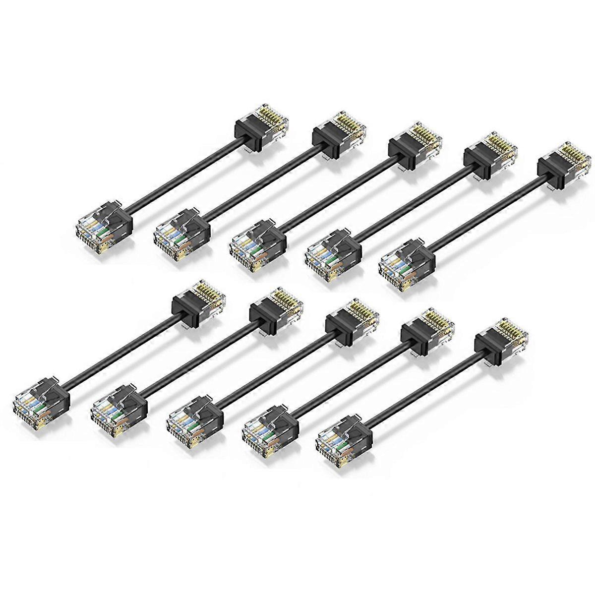 10Pack Cat6/Cat6a Slim RJ45 UTP Network Cord 10Gbps Cat 6 Patch Cable for Patch Panel to Switch Flex