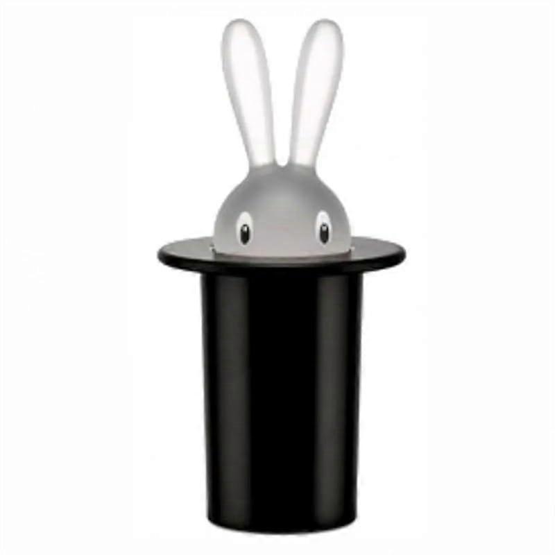 Rabbit Toothpick Holder with Dustproof Lid, Compact Elegant PVC Toothpick Dispenser, Black