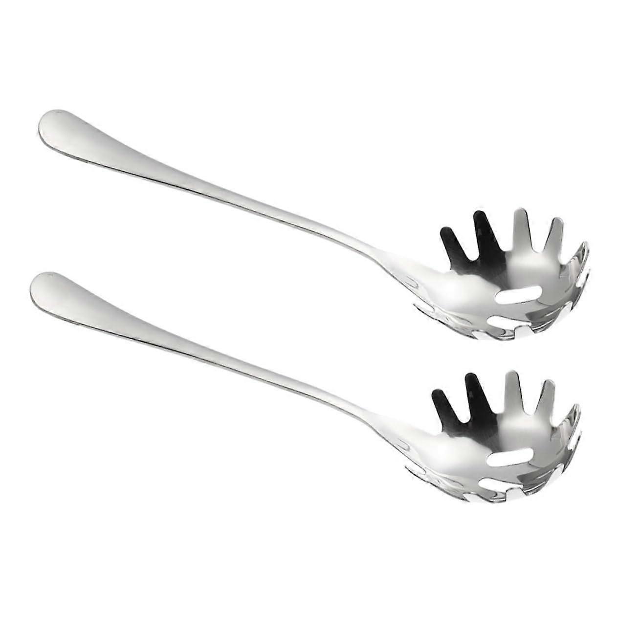 2pcs Stainless Steel Pasta Server Spaghetti Serving Spoon Easy Clean MultiPurpose Kitchen Utensil