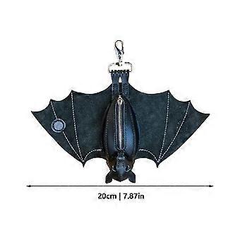 Coin Purse PU Leather Gothic Bat Shape Wallet Keychain Change Purse with Foldable Wings Realistic Bat Christmas Gifts For Men
