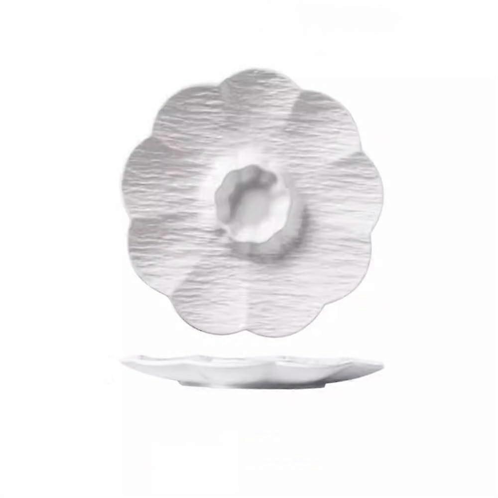 Ceramic Serving Plate with Sauce Compartment, Multicolor Divided Dish for Dumplings and Snacks