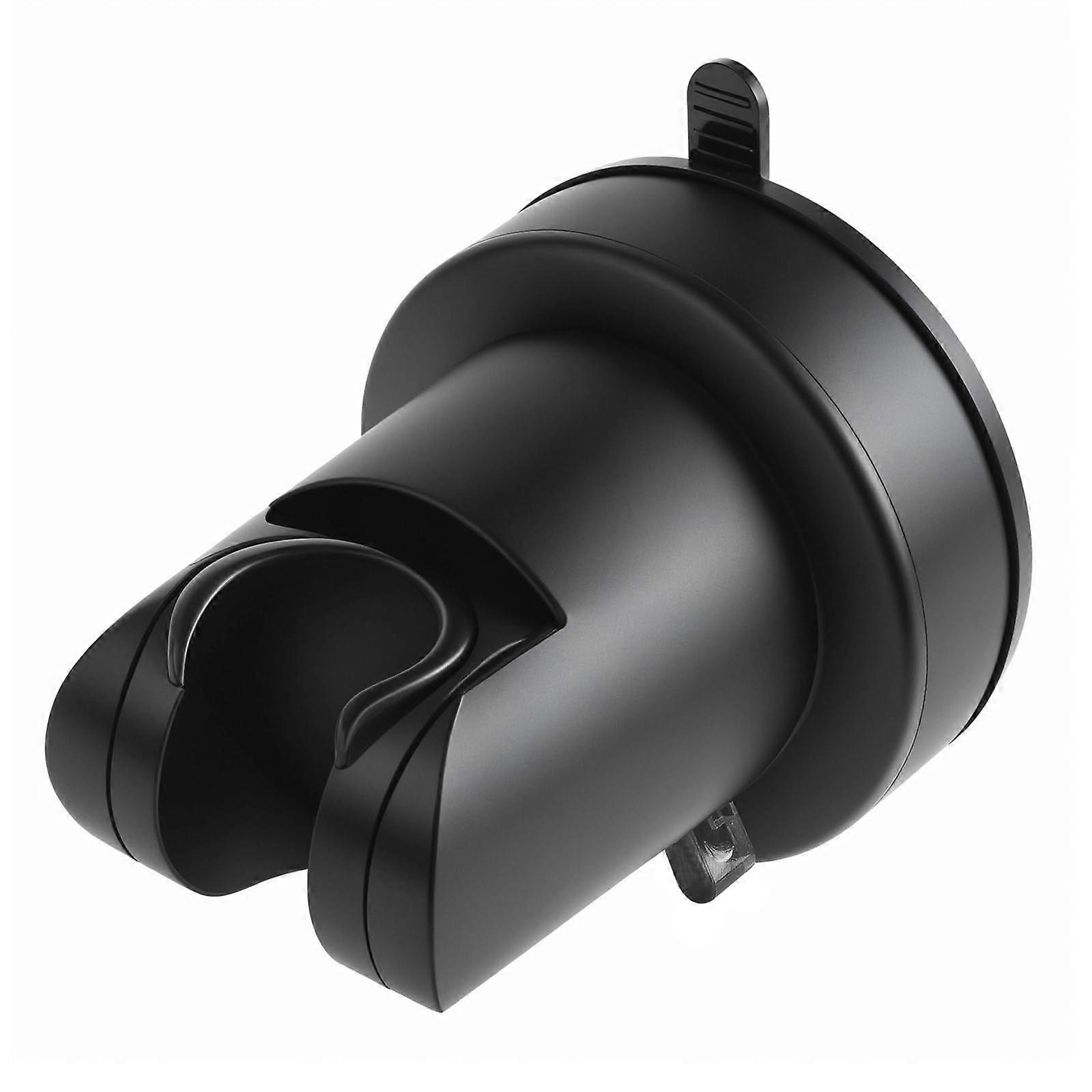 Suction Cup Shower Head Holder with Powerful Silicone Suction, Adjustable NoDrill Wall Mount, Black